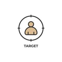 Vector sign of target symbol is isolated on a white background. icon color editable.