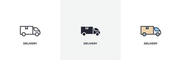 delivery icon. Line, solid and filled outline colorful version, outline and filled vector sign. Idea Symbol, logo illustration. Vector graphics