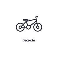 Vector sign of tricycle symbol is isolated on a white background. icon color editable.