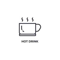 Vector sign of hot drink symbol is isolated on a white background. icon color editable.