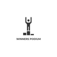 Vector sign of winners podium symbol is isolated on a white background. icon color editable.