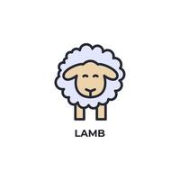 lamb vector icon. Colorful flat design vector illustration. Vector graphics