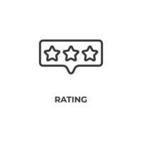 Vector sign of rating symbol is isolated on a white background. icon color editable.