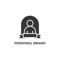 Vector sign of personal brand symbol is isolated on a white background. icon color editable.