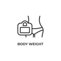 Vector sign of body weight symbol is isolated on a white background. icon color editable.