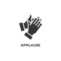 el signo vectorial del símbolo de aplausos está aislado en un fondo blanco. color de icono editable. vector