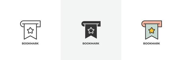 bookmark icon. Line, solid and filled outline colorful version, outline and filled vector sign. Idea Symbol, logo illustration. Vector graphics