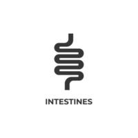 Vector sign of intestines symbol is isolated on a white background. icon color editable.