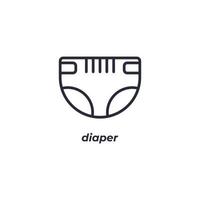 Vector sign of diaper symbol is isolated on a white background. icon color editable.