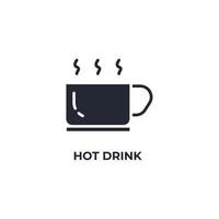 Vector sign of hot drink symbol is isolated on a white background. icon color editable.