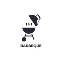 el signo vectorial del símbolo de barbacoa está aislado en un fondo blanco. color de icono editable. vector