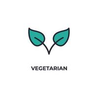 icono de vector vegetariano. Ilustración de vector de diseño plano colorido. gráficos vectoriales