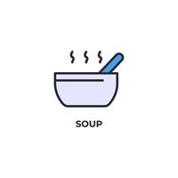 icono de vector de sopa. Ilustración de vector de diseño plano colorido. gráficos vectoriales