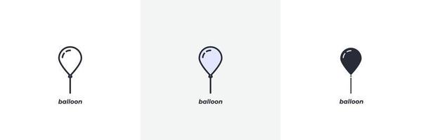 balloon icon. Line, solid and filled outline colorful version, outline and filled vector sign. Idea Symbol, logo illustration. Vector graphics