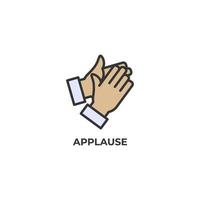 Vector sign of applause symbol is isolated on a white background. icon color editable.