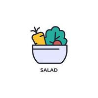 icono de vector de ensalada. Ilustración de vector de diseño plano colorido. gráficos vectoriales