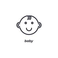 Vector sign of baby symbol is isolated on a white background. icon color editable.