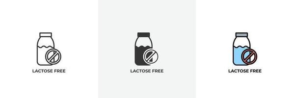 lactose free icon. Line, solid and filled outline colorful version, outline and filled vector sign. Idea Symbol, logo illustration. Vector graphics