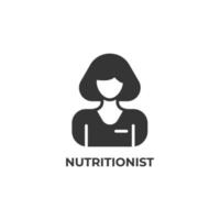 Vector sign of nutritionist symbol is isolated on a white background. icon color editable.