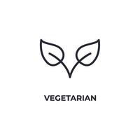 el signo vectorial del símbolo vegetariano está aislado en un fondo blanco. color de icono editable. vector