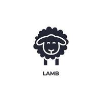 Vector sign of lamb symbol is isolated on a white background. icon color editable.