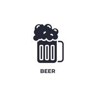 Vector sign of beer symbol is isolated on a white background. icon color editable.