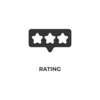 Vector sign of rating symbol is isolated on a white background. icon color editable.