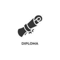 el signo vectorial del símbolo del diploma está aislado en un fondo blanco. color de icono editable. vector