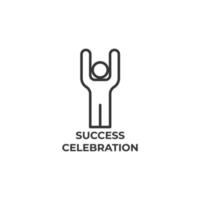 Vector sign of success celebration symbol is isolated on a white background. icon color editable.