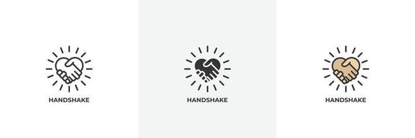 handshake icon. Line, solid and filled outline colorful version, outline and filled vector sign. Idea Symbol, logo illustration. Vector graphics