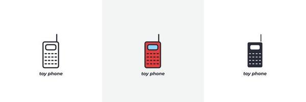 toy phone icon. Line, solid and filled outline colorful version, outline and filled vector sign. Idea Symbol, logo illustration. Vector graphics