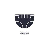 Vector sign of diaper symbol is isolated on a white background. icon color editable.