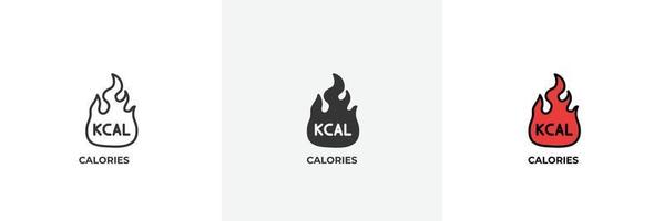 calories icon. Line, solid and filled outline colorful version, outline and filled vector sign. Idea Symbol, logo illustration. Vector graphics