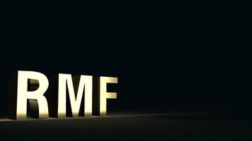 rmf text in dark tone  3d rendering for business content. photo