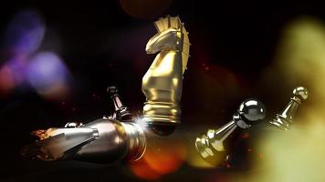 knight chess battle in game 3d rendering for business content. photo