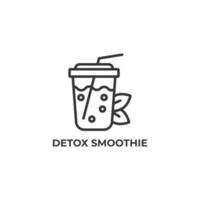 Vector sign of detox smoothie symbol is isolated on a white background. icon color editable.