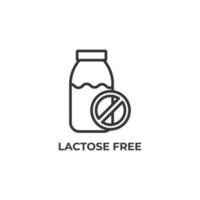 Vector sign of lactose free symbol is isolated on a white background. icon color editable.