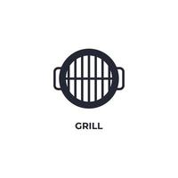 Vector sign of grill symbol is isolated on a white background. icon color editable.