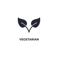 el signo vectorial del símbolo vegetariano está aislado en un fondo blanco. color de icono editable. vector