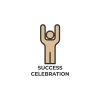 Vector sign of success celebration symbol is isolated on a white background. icon color editable.
