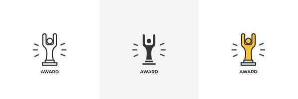 award icon. Line, solid and filled outline colorful version, outline and filled vector sign. Idea Symbol, logo illustration. Vector graphics