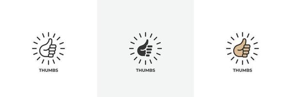 thumbs icon. Line, solid and filled outline colorful version, outline and filled vector sign. Idea Symbol, logo illustration. Vector graphics