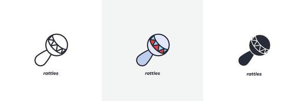 rattles icon. Line, solid and filled outline colorful version, outline and filled vector sign. Idea Symbol, logo illustration. Vector graphics