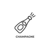 Vector sign of champagne symbol is isolated on a white background. icon color editable.