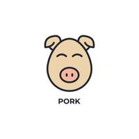 pork vector icon. Colorful flat design vector illustration. Vector graphics