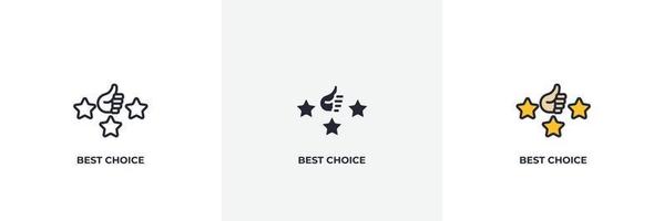 best choice icon. Line, solid and filled outline colorful version, outline and filled vector sign. Idea Symbol, logo illustration. Vector graphics