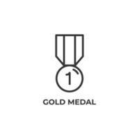 Vector sign of gold medal symbol is isolated on a white background. icon color editable.