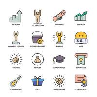 Success set icon, isolated Success set sign icon, icon color editable. vector illustration