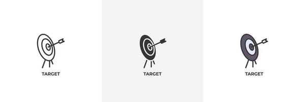 target icon. Line, solid and filled outline colorful version, outline and filled vector sign. Idea Symbol, logo illustration. Vector graphics