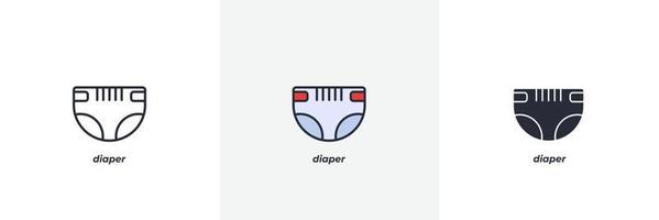 diaper icon. Line, solid and filled outline colorful version, outline and filled vector sign. Idea Symbol, logo illustration. Vector graphics